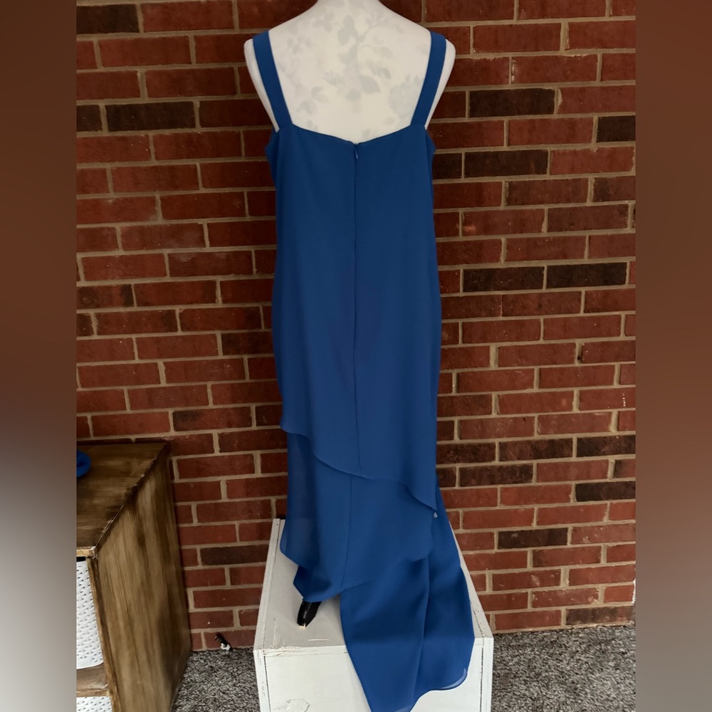 Ursula of Switzerland Sapphire Blue Layered Dress with Jacket - Picture 8 of 10